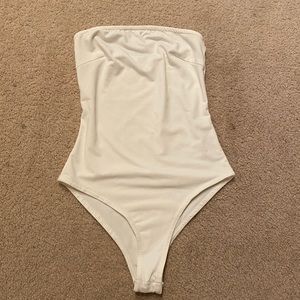 White strapless Ruby and Jenna bodysuit